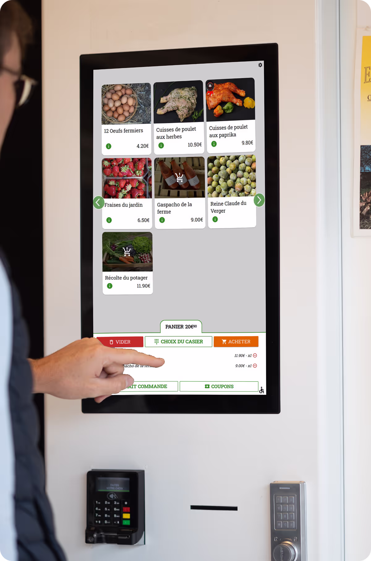 El terminal de pedidos permite pedir los productos de una taquilla automática