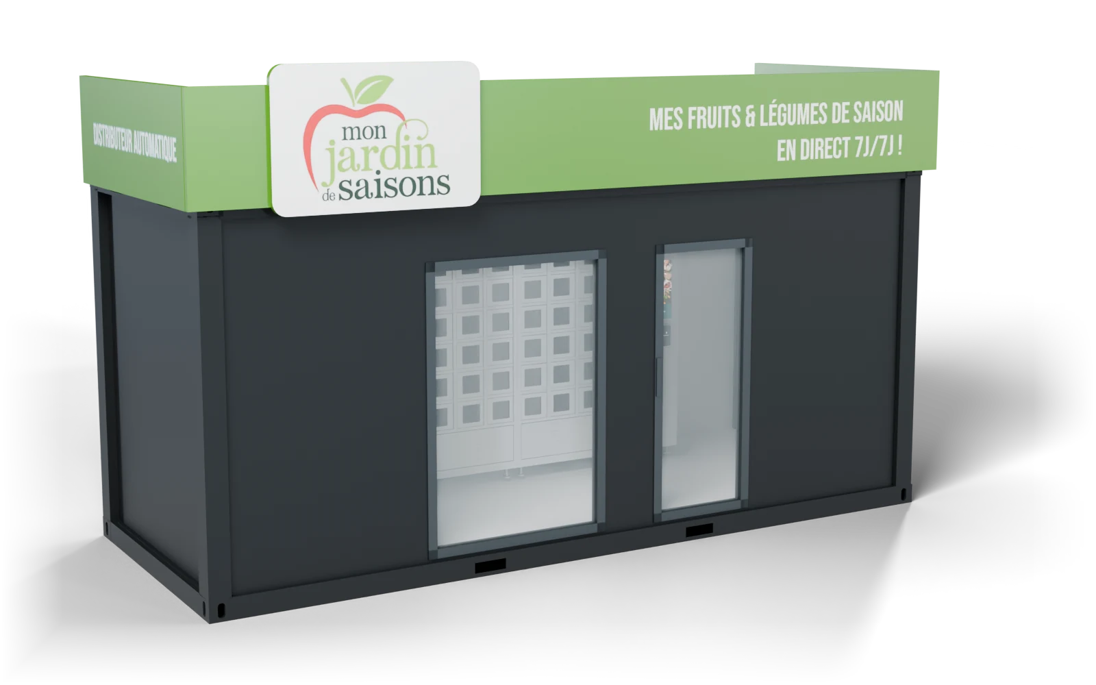 Weergave van het modulaire verkooppunt van 6 meter in de gekozen uitvoering