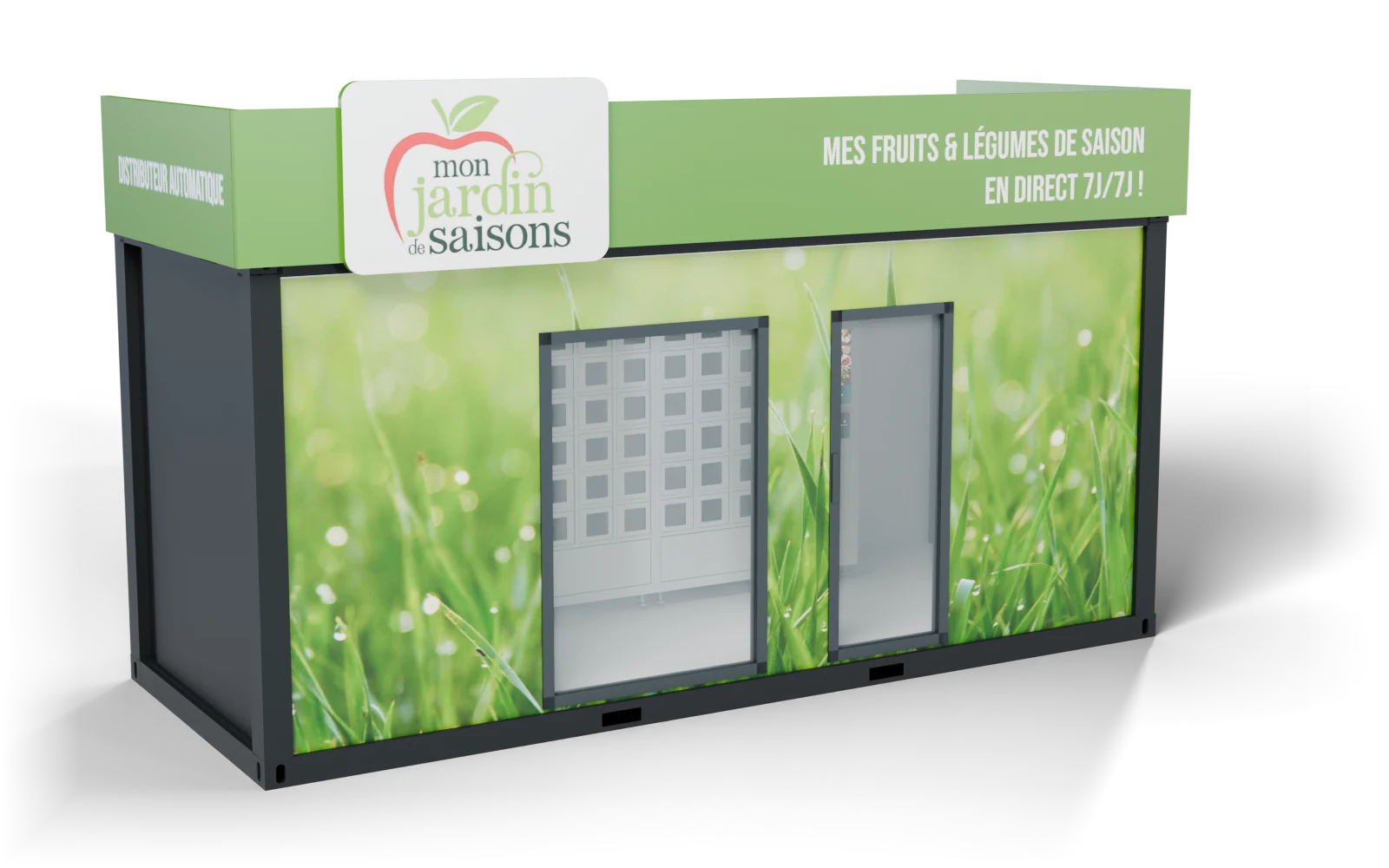 Weergave van het modulaire verkooppunt van 6 meter in de gekozen uitvoering