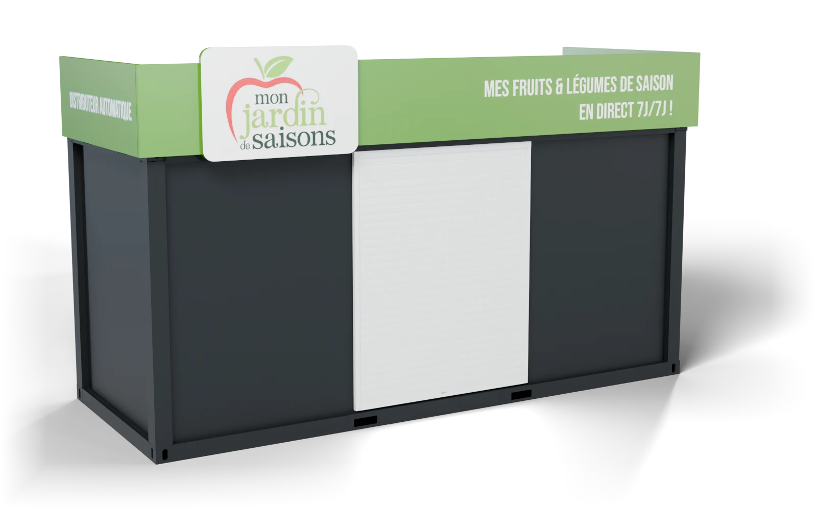 Weergave van het modulaire verkooppunt van 6 meter in de gekozen uitvoering